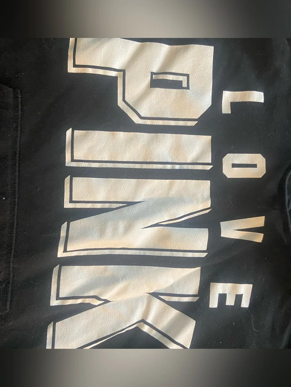PINK Victoria's Secret Black Logo Tag Hoodie - Picture 2 of 3